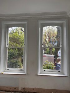 Double-glazed bay windows on a semi-detached house in Brent, North London